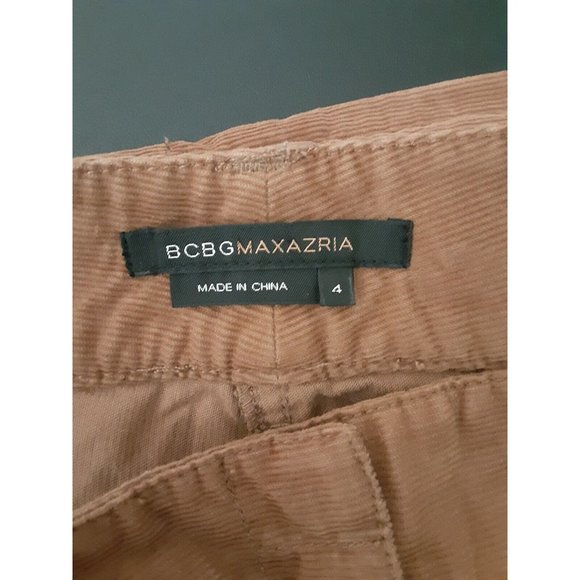 BCBG MaxAzria Womens Brown Slim Leg Corduroy Pants Snap Pocket Lightweight 4 - Picture 7 of 10